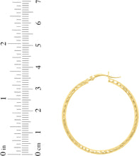 Load image into Gallery viewer, 10k Yellow Gold 2mm Diamond Cut Round Tube Hoop Earrings
