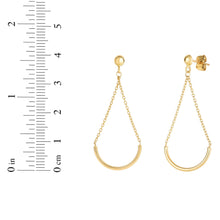 Load image into Gallery viewer, 14k Yellow Gold 40mm Polished Curved Bar Drop Earrings
