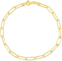 Load image into Gallery viewer, 10k Yellow Gold Floreo 10k Yellow Gold Paperclip Link Bracelet or Anklet

