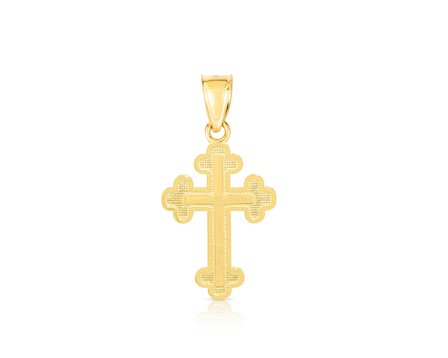 10k Yellow Gold Mini Trinity Cross Religious Pendant