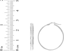 Load image into Gallery viewer, 14k White Gold 30mm Glitter Hoop Earrings
