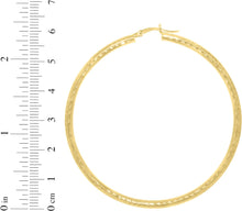 Load image into Gallery viewer, 10k Yellow Gold 3mm Diamond Cut Round Tube Hoop Earrings
