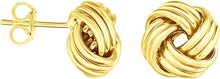 Load image into Gallery viewer, 14k Yellow Gold 11mm Medium Multi-Row Love Knot Stud Earrings
