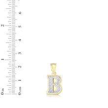 Load image into Gallery viewer, 10k Yellow Gold and White Gold 15mm 3D Alphabet Initial A Pendant
