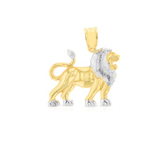 Load image into Gallery viewer, 10k Yellow Gold Two-Tone Lion Pendant
