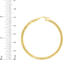 Load image into Gallery viewer, 10k Yellow Gold 3mm Diamond Cut Round Tube Hoop Earrings
