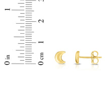 Load image into Gallery viewer, 14k Yellow Gold 6mm Gold Moon Stud Earrings
