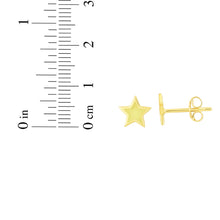 Load image into Gallery viewer, 14k Yellow Gold 7.5mm High Polished Star Stud Earrings
