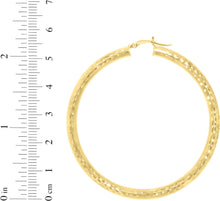 Load image into Gallery viewer, 10k Yellow Gold 4mm Diamond Cut Round Tube Hoop Earrings
