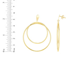 Load image into Gallery viewer, 14k Yellow Gold 57mm Circular Dangle Earrings
