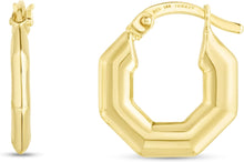 Load image into Gallery viewer, 14k Yellow Gold 16.7mm Puffed Hexagon Hoops Earrings
