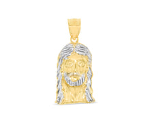 Load image into Gallery viewer, 10k Yellow Gold Face of Jesus Christ Two-Tone Religious Pendant
