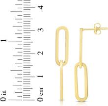 Load image into Gallery viewer, 14k Yellow Gold 32mm Paperclip Links Drop Earrings
