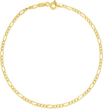 Load image into Gallery viewer, 14k Yellow Gold 1.3mm Solid Figaro Link Anklet
