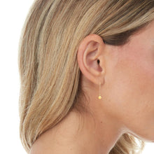 Load image into Gallery viewer, 14k Yellow Gold 20mm Polished Disc &amp; Bead Drop Earrings
