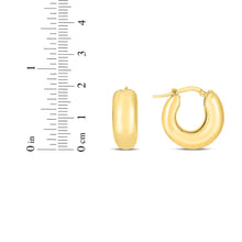 Load image into Gallery viewer, 14k Yellow Gold 20mm Small Puffy Hoops Earrings
