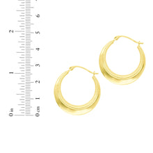 Load image into Gallery viewer, 14k Yellow Gold 30mm Bead Detail Back to Back Hoop Earrings
