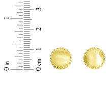 Load image into Gallery viewer, 14k Yellow Gold 8mm Satin Bead and Diamond Cut Post Earrings
