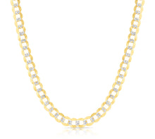 Load image into Gallery viewer, 10k Yellow Gold and White Gold 8.5mm Solid Two-Tone Curb Cuban Chain Necklace
