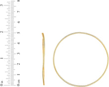 Load image into Gallery viewer, 14k Yellow Gold 1.2mm x 40mm Textured Diamond Cut Round Circle Tube Endless Hoop Earrings
