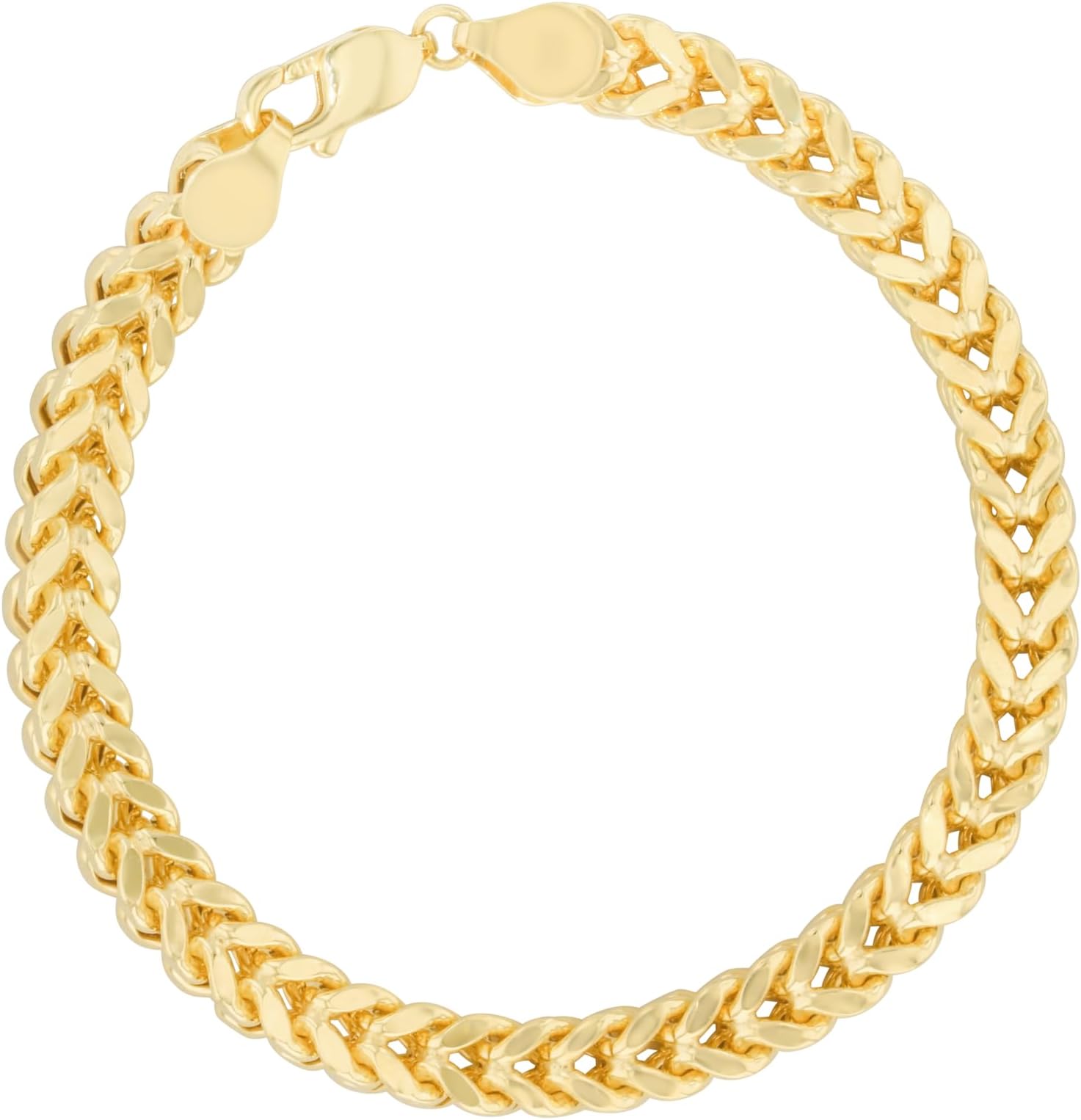 10k Yellow Gold 7mm Lite Franco Chain Link Bracelet or Anklet