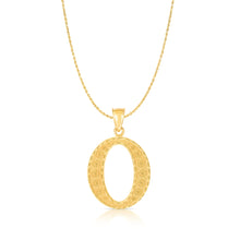 Load image into Gallery viewer, 10k Yellow Gold 1 Inch Extra Large Textured Letter Pendant A-Z Alphabet Pendant with Optional Rope Chain Necklace
