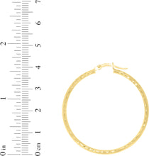 Load image into Gallery viewer, 10k Yellow Gold 2mm Diamond Cut Round Tube Hoop Earrings
