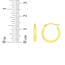 Load image into Gallery viewer, 14k Yellow Gold 15mm Polished Diamond Cut Back to Back Hoop Earrings
