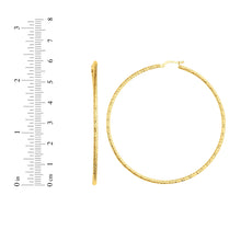 Load image into Gallery viewer, 14k Yellow Gold 60mm Round Diamond Cut Hoop Earrings
