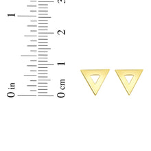 Load image into Gallery viewer, 14k Yellow Gold 8mm High Polished Open Triangle Stud Earrings
