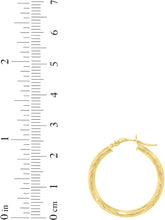 Load image into Gallery viewer, 10k Yellow Gold 2.5mm Diamond Cut Round Tube Hoop Earrings
