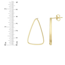 Load image into Gallery viewer, 14k Yellow Gold 28mm Large Open Triangle Earrings
