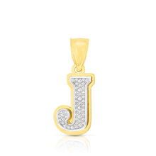 Load image into Gallery viewer, 10k Yellow Gold and White Gold 15mm 3D Alphabet Initial A Pendant
