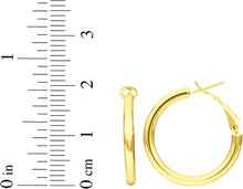 Load image into Gallery viewer, 14k Yellow Gold 2mm x 20mm Polished Omega Back Hoop Earrings
