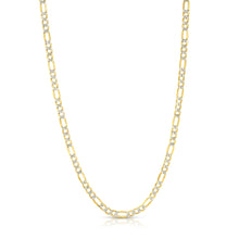 Load image into Gallery viewer, 10k Yellow Gold and White Gold 3.5mm Solid Two-Tone Figaro Chain Necklace
