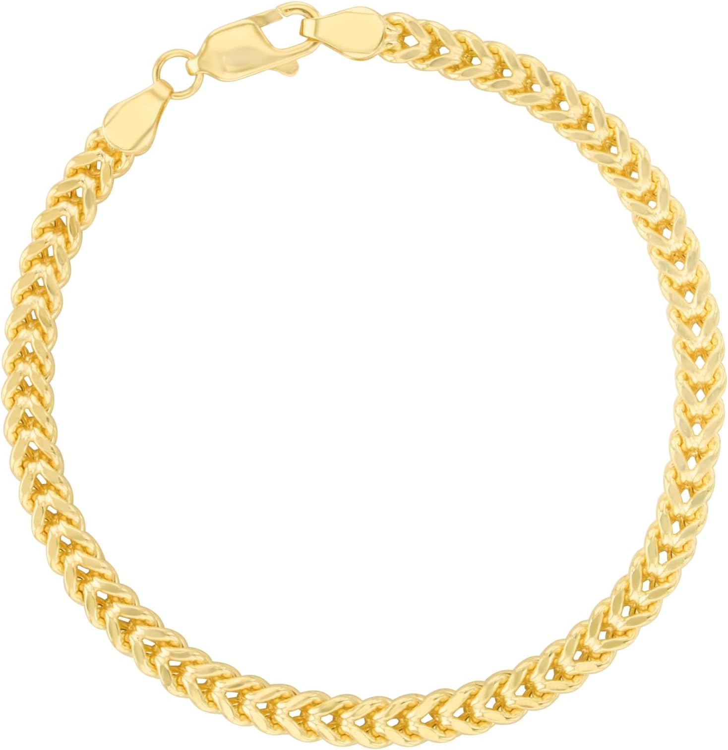 10k Yellow Gold 3mm Lite Franco Chain Link Bracelet or Anklet