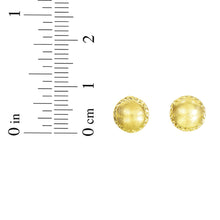 Load image into Gallery viewer, 14k Yellow Gold 8mm Satin Bead and Diamond Cut Post Earrings
