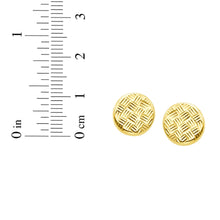 Load image into Gallery viewer, 14k Yellow Gold 11mm Round Diamond Cut Post Earrings
