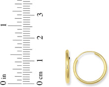 Load image into Gallery viewer, 14k Yellow Gold 15mm High Polish Circle Round Tube Endless Hoop Earrings
