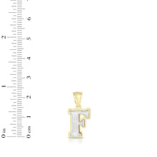 Load image into Gallery viewer, 10k Yellow Gold and White Gold 15mm 3D Alphabet Initial A Pendant
