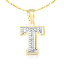 Load image into Gallery viewer, 10k Yellow Gold and White Gold 15mm 3D Alphabet Initial A Pendant
