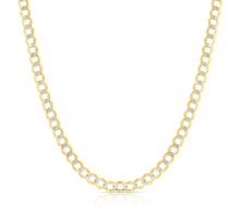 Load image into Gallery viewer, 10k Yellow Gold and White Gold 6.5mm Lite Two-Tone Curb Cuban Chain Necklace
