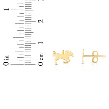 Load image into Gallery viewer, 14k Yellow Gold 7mm Polished Horse Stud Earrings
