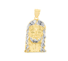 Load image into Gallery viewer, 10k Yellow Gold Face of Jesus Christ Two-Tone Religious Pendant
