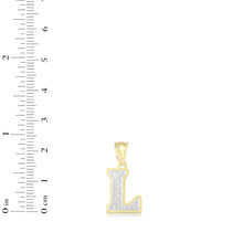 Load image into Gallery viewer, 10k Yellow Gold and White Gold 15mm 3D Alphabet Initial A Pendant
