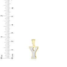 Load image into Gallery viewer, 10k Yellow Gold and White Gold 15mm 3D Alphabet Initial A Pendant
