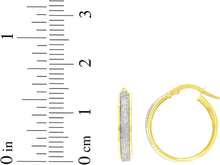 Load image into Gallery viewer, 14k Yellow Gold 15mm Glitter Hoop Earrings
