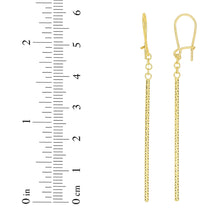 Load image into Gallery viewer, 14k Yellow Gold 60mm Diamond Cut Bar Linear Drop Earrings
