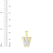 Load image into Gallery viewer, 10k Yellow Gold and White Gold 15mm 3D Alphabet Initial A Pendant
