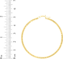 Load image into Gallery viewer, 10k Yellow Gold 2mm Diamond Cut Round Tube Hoop Earrings
